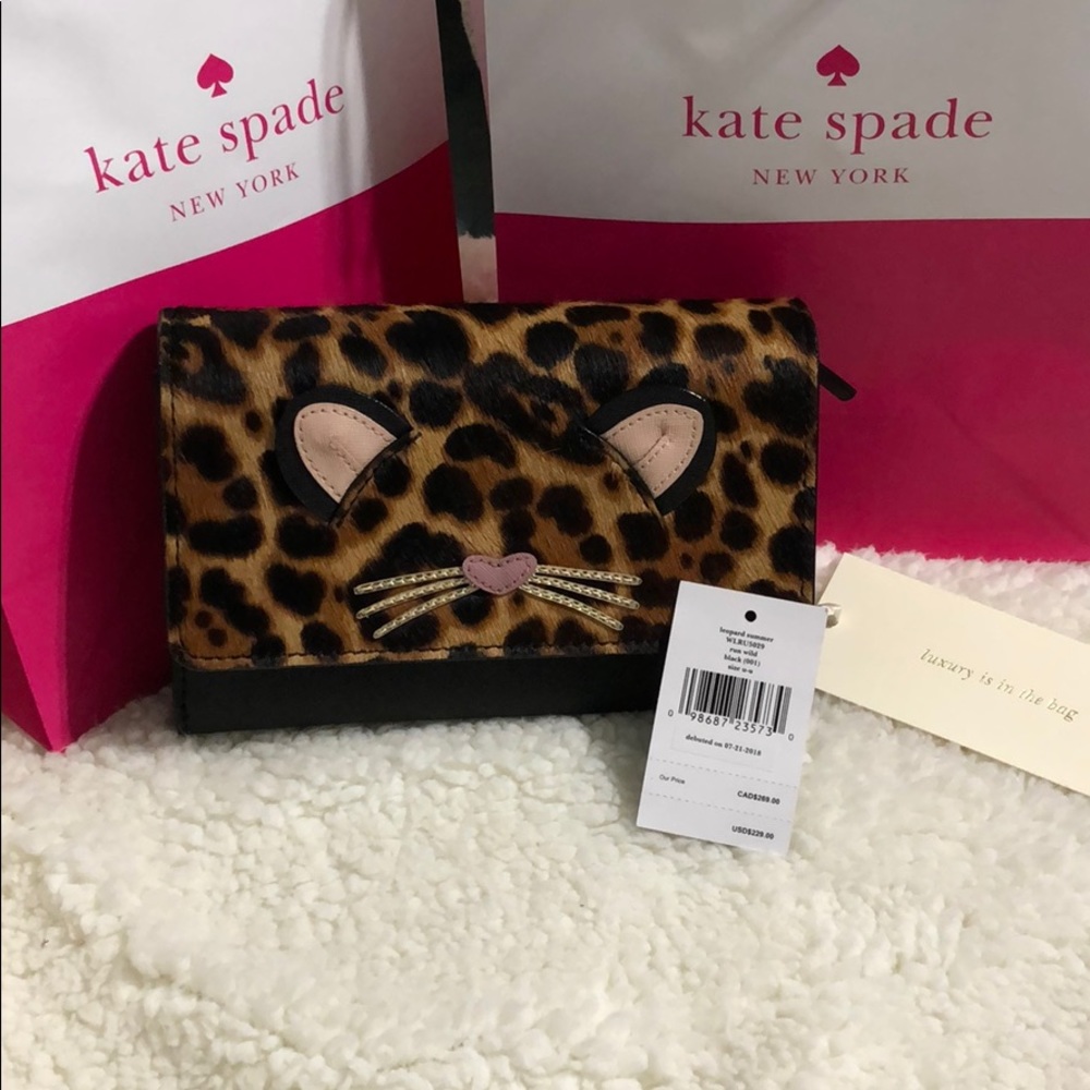 kate spade leopard summer run wild purse NWT
